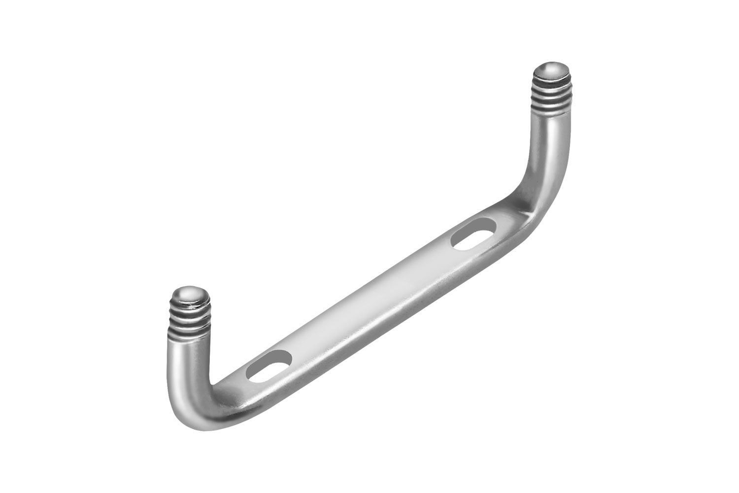 Titan Surface Barbell Piercing FLACH ZWEI LÖCHER (90 Grad) ohne Kugeln ++SALE++